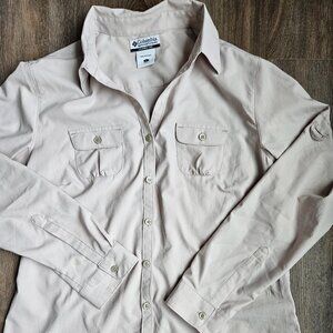 Columbia Shirt Woman’s Omni Shade Large Button Up Long Sleeve Lightweight